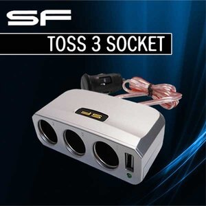 퍼스트 SF 토스 USB 3구소켓(12V/24V겸용) 블랙/실버