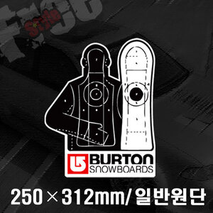 BURTON-8(버튼-8) 스노우보드 프린팅 스티커 일반원단