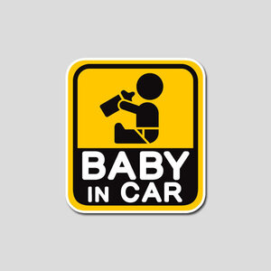 사각 베이비인카02(BABY IN CAR) 프린팅 스티커 1P